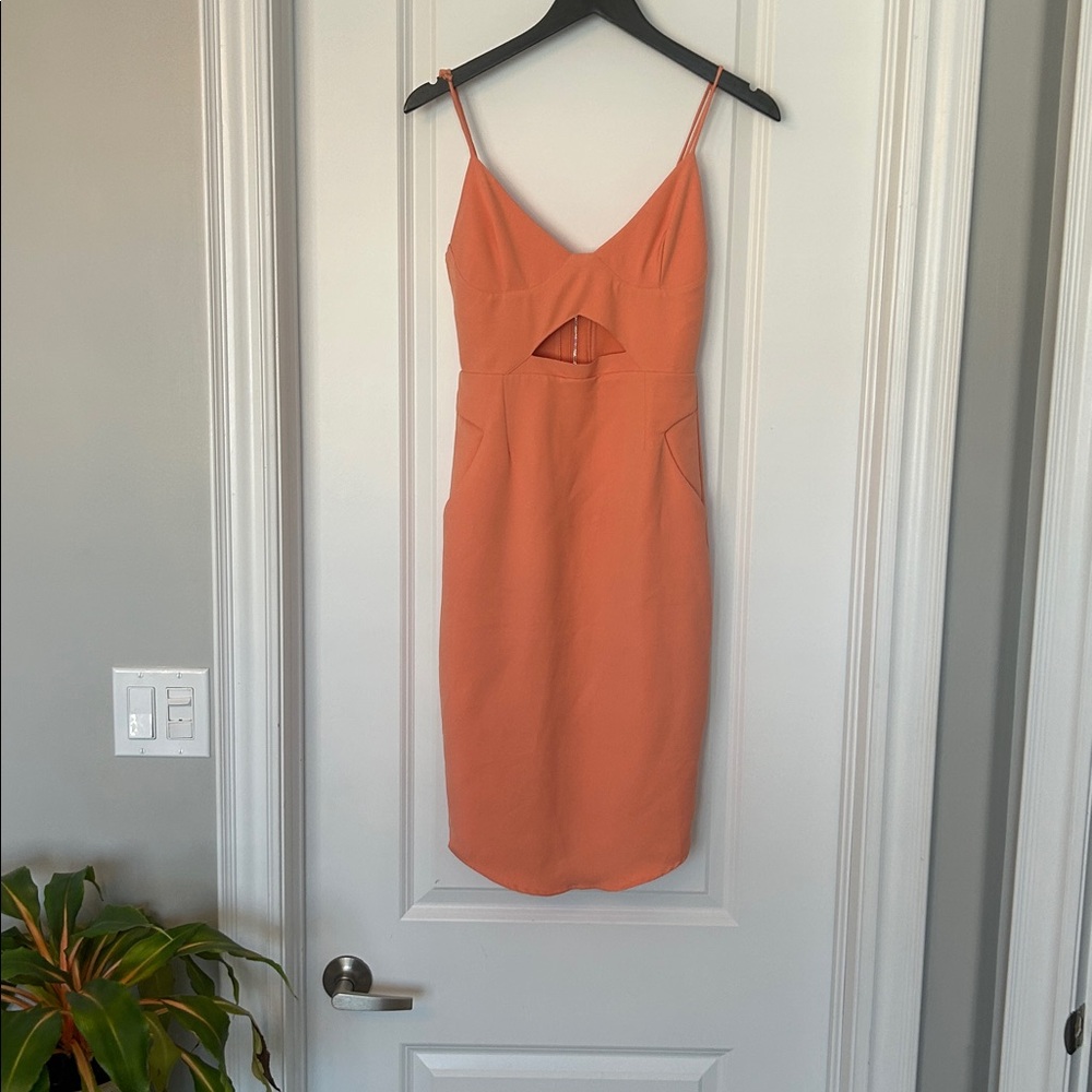 Hello Molly peach Midi Dress